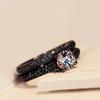 Lady Set Ring Filled Round Zircon Delicate Ring Wedding Engagement Bridal Jewelry