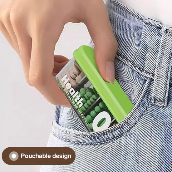 Portable Pill Box 4 Compartments Transparent Pill Case Travel Pill Organizer Tablet Dispenser with Slider Lock