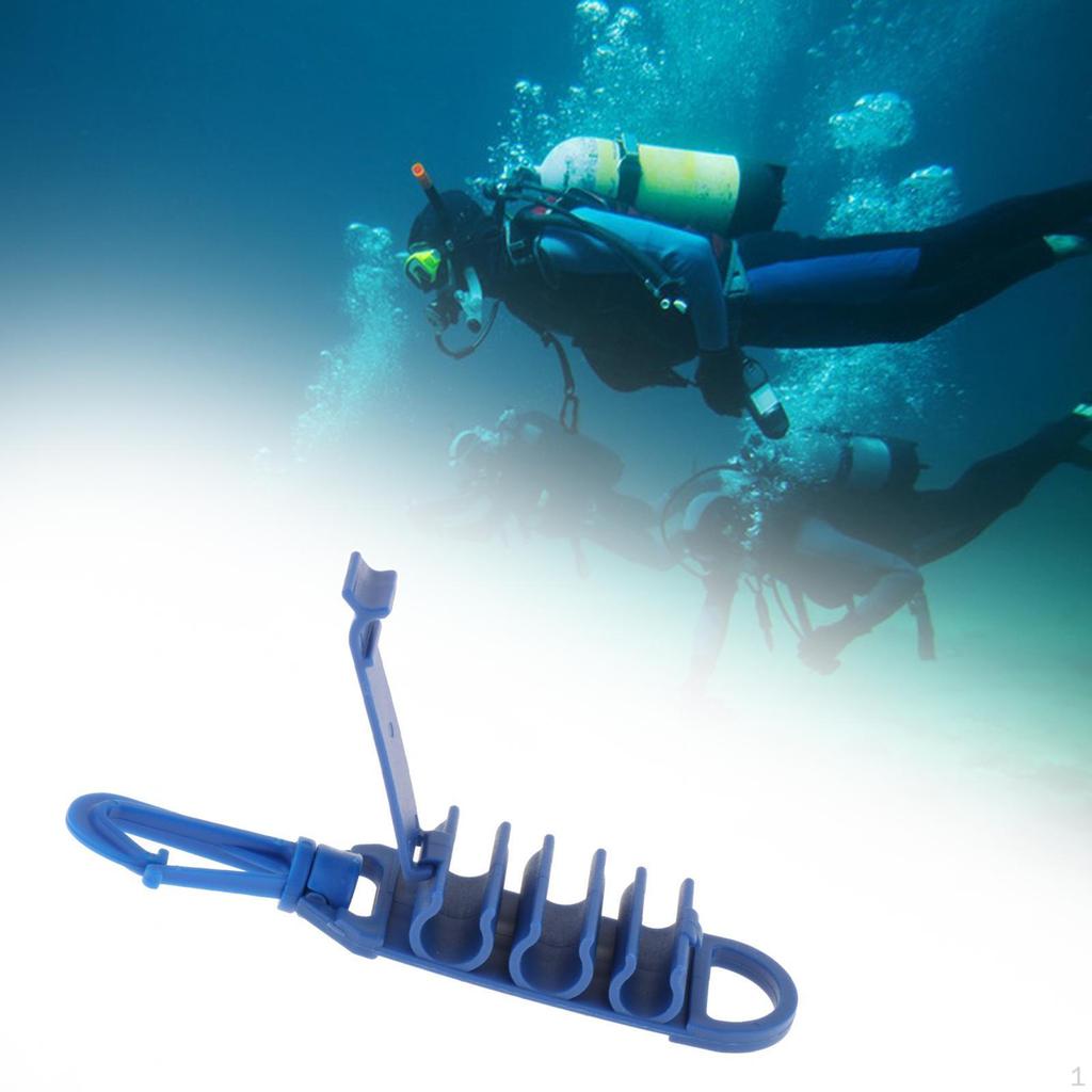 Scuba Hose Clip Triple BCD Dive Holder Durable with Snap Hook Buckle Diving