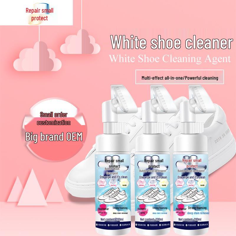 Белый пенный очиститель для отбеливания обуви (не требует смывания)