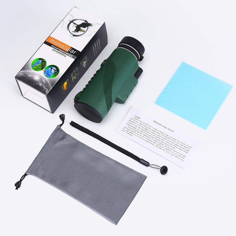 High Magnification 80X100 HD Green Monocular Telescope for Outdoor Bird Watching and Photography
