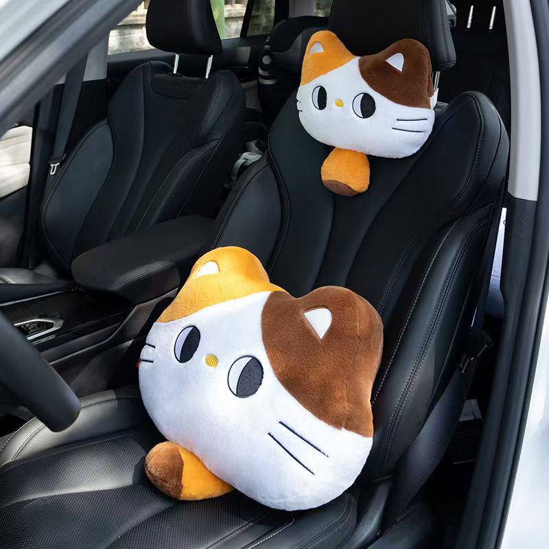 30cm Simulation New Big Tail Fat Cat Car Seat Cushion Pillow Filled Plush Toy Cartoon Anime Cute Home Gift for Friends Fun Doll