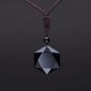 ZRM Fashion Black Obsidian Pendant Necklace Obsidian Star Pendant Lucky Love Crystal Jewelry With Free Rope Drop Shipping
