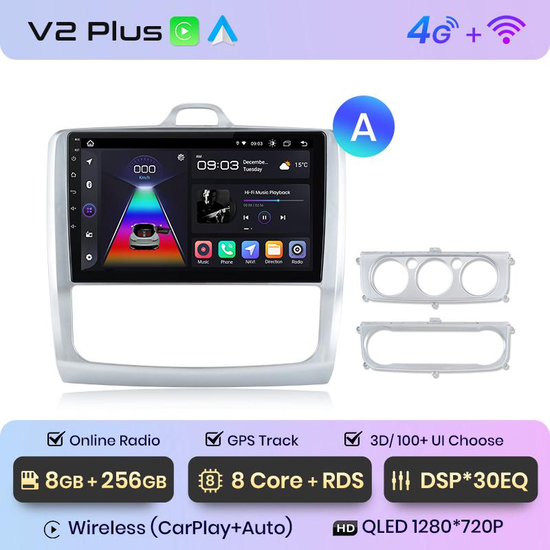 Junsun CarPlay Android Auto Car Radio for ford focus 2 3 Mk2 Mk3 2004-2011 GPS Intelligent Systems Stereo Multimedia Car Radio