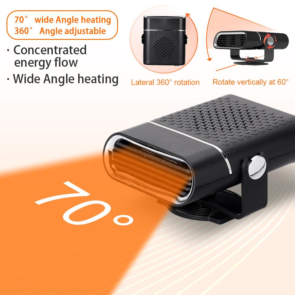 12V/24V Car Heater 150W Car Heater 360° Adjustable Front Window Windshield Defogging And Defrosting Heater For Cars/Trucks