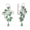 Серебряные серьги с натуральным изумрудом, фианитами (2172345)