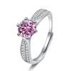 Bague Ringen Кольцо с муассанитом VVS D цвета 1 карат/2 карата для женщин, ювелирные изделия из стерлингового серебра 925 пробы, открытые кольца с выращенными в лаборатории бриллиантами, подарок