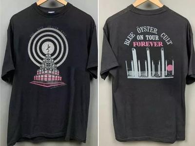 Blue Oyster Cult On Tour Band Black 2 Side Vtg Tshirt Unisex S5XL Unisex T-Shirt