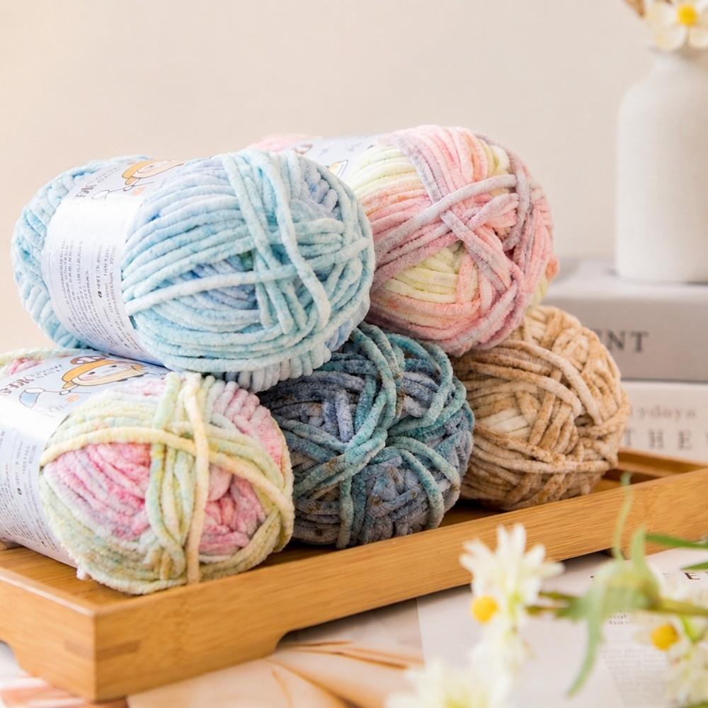 Soft Velvet Chenille Yarn Handmade Plush Yarn Chunky Yarn DIY Scarf Hat Crochet Chunky Doll Craft