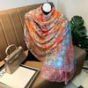 180*135cm Summer Silk Scarf Women Outdoor Shawl Bandanna Foulard Female Beach Fashion Luxury Oversized Shawl Head Hijab Wrap