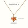 Fashion Charm Maple Leaf Pendant Zirconia Inlaid Necklace, Men's and Women's Jewelry