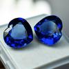 Untreated Blue Tanzanite 21 Ct Natural Loose Gemstone Heart Cut Pair