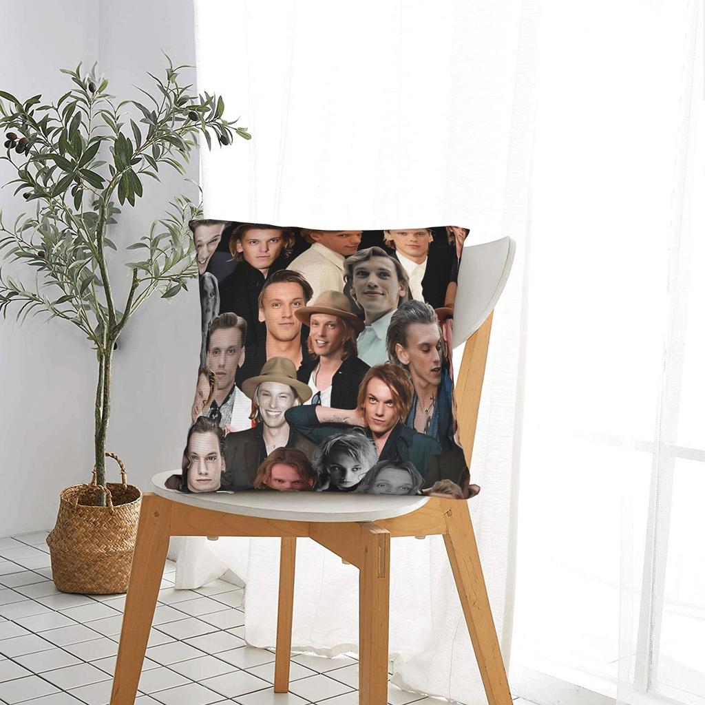 Jamie Campbell Bower Photo Collage Pillow Cover Design Cushion Cover Vintage Pillow Case For Chair Sofa Home Decor