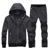 Warm Winter Sport Suits Men Hoodies Sets Gym Sportswear Fleece Fabric Running Jogging Suit