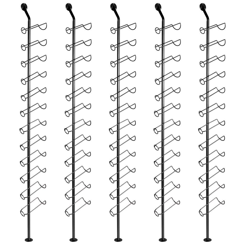 5 Pack Iron Wall Mount Wine Rack Wine Holders Kitchen Assembled Display Stand Organizer Storage Bar Wine Cabinet Wine Bottle Rac