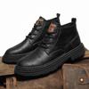 FashionMale Comfortable Leather Men Ankle Boots Lace-up Sneakers Male Casual Motocross Outdoor Boots Classic Retro Style Men Botas