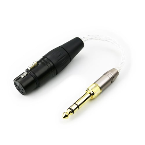 NewFantasia 3.5mm 1/8" TRS Male & 6.3mm 1/4" Adapter to 4-Pin XLR Balanced Female Headphone Audio Adapter Cable