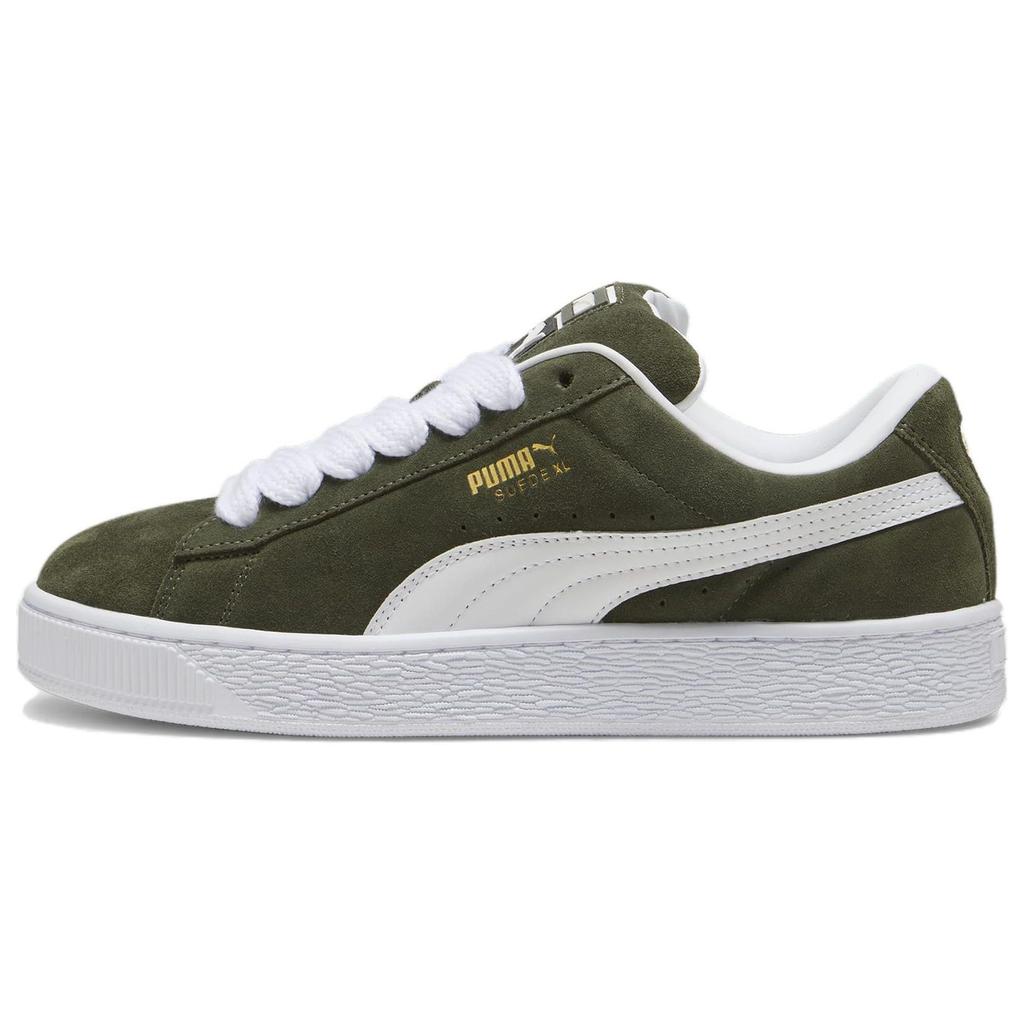 Puma Suede XL Dark Olive Unisex Sneakers Green White 395205-13
