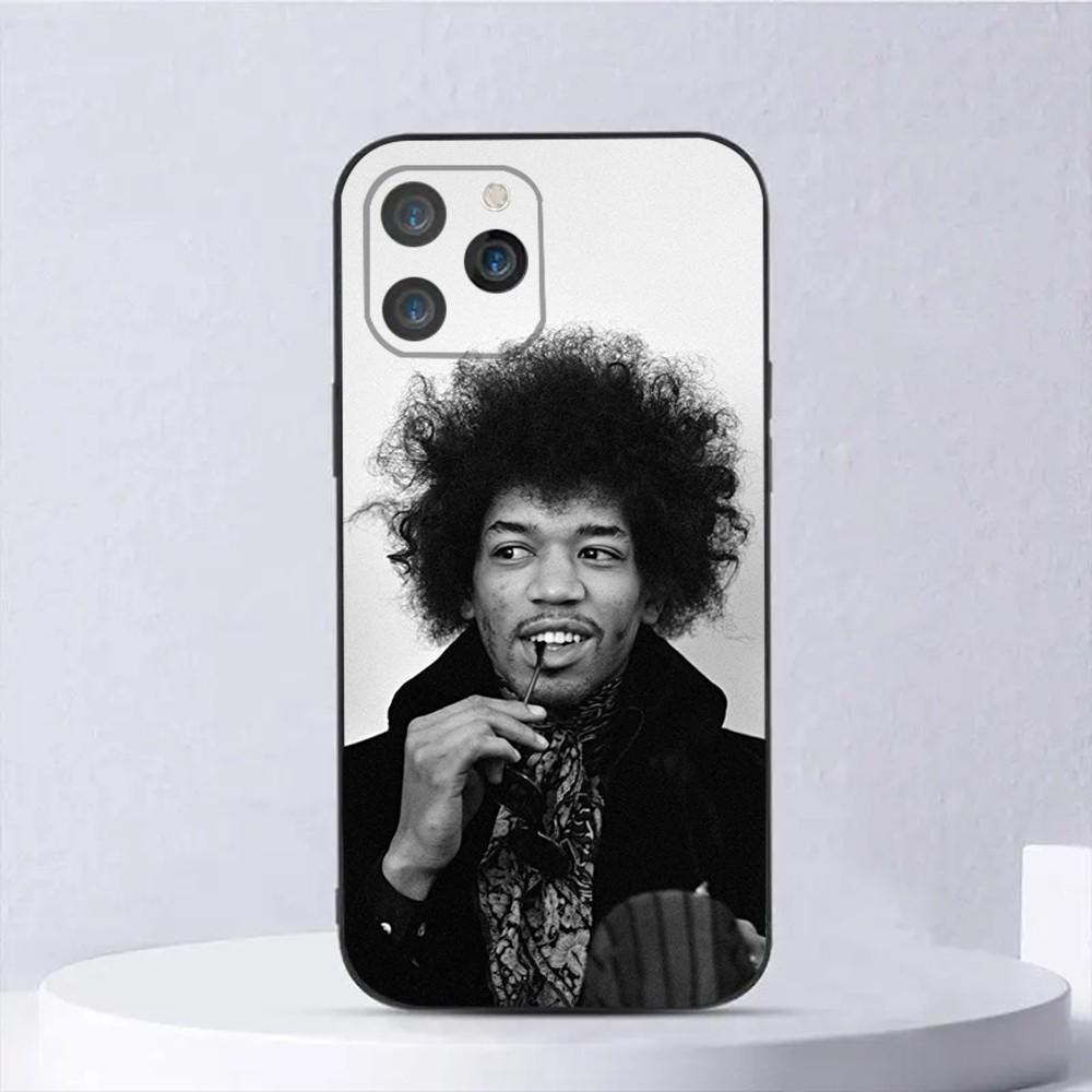 Чехол для телефона гитариста J-Jimi H-Hendrix Для iPhone 16,15,14,13,12,11,Plus,Pro Max,XS,X,XR,SE,Mini,8,7 Мягкий силиконовый черный чехол