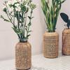 Rattan Vase Household Flower Home Decor Tabletop Dried Flowers Wicker Vase Country Retro Woven Art Craft Vase Home Living Room