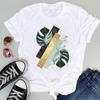 Plant Watercolor Beach Lovely Summer Fashion Women Print Tee Top Tshirt Short Sleeve Lady Female Clothing Casual Graphic T-shirt