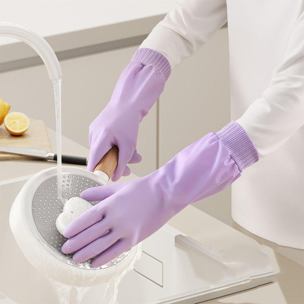 Warm Fleece Dishwashing Gloves Waterproof Housekeeping Gloves Cleaning Gloves Winter Season