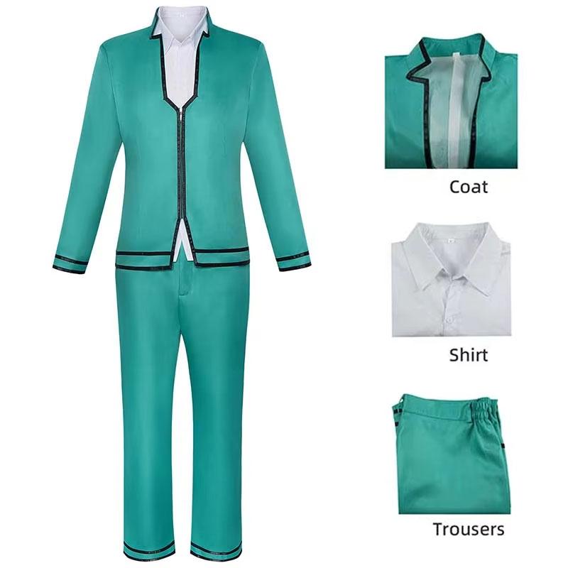 Anime Saimu Kuzuo Cosplay Costume Disaster Life K- Nan Role-playing Props Saiki Kusuo Uniform Top and Pants Saimu Kuzuo Outfits