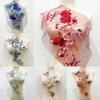 Mesh Bottom Floral Embroidered Patches 3D Flower Wedding Dress Stickers Stage Costumes