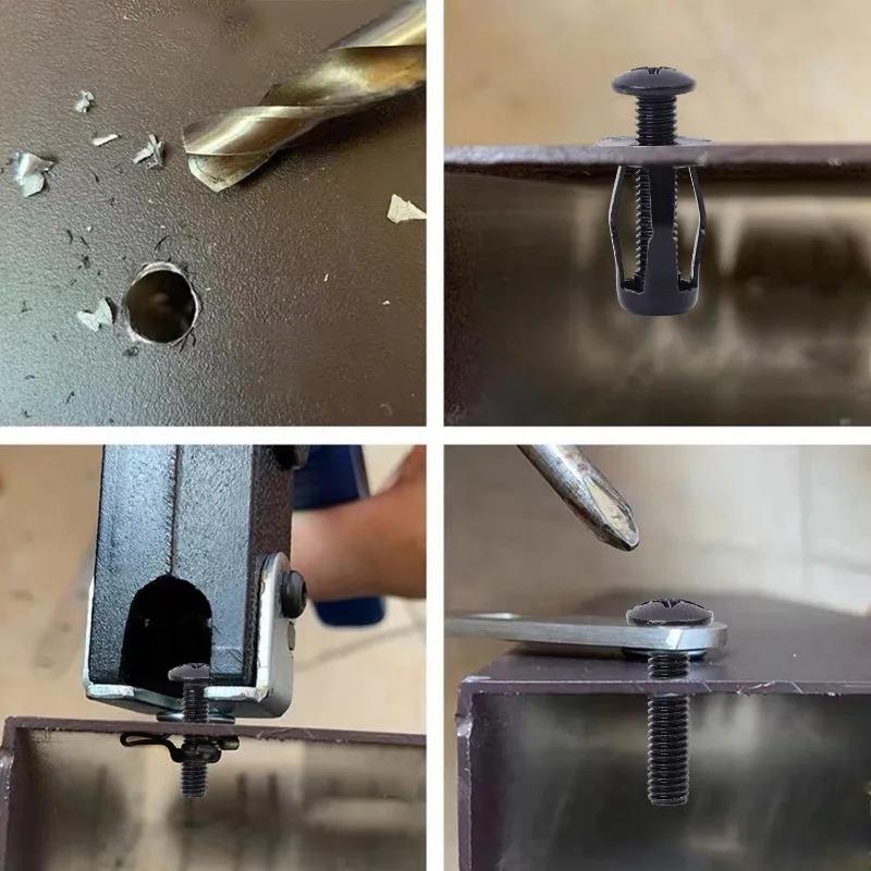 M4/M5/M6 Комплекты болтов-гаек-заклепок в форме лепестков, Расширяющиеся металлические гайки-заклепки, Автомобильные крепежные зажимы и крепежные элементы для номерного знака