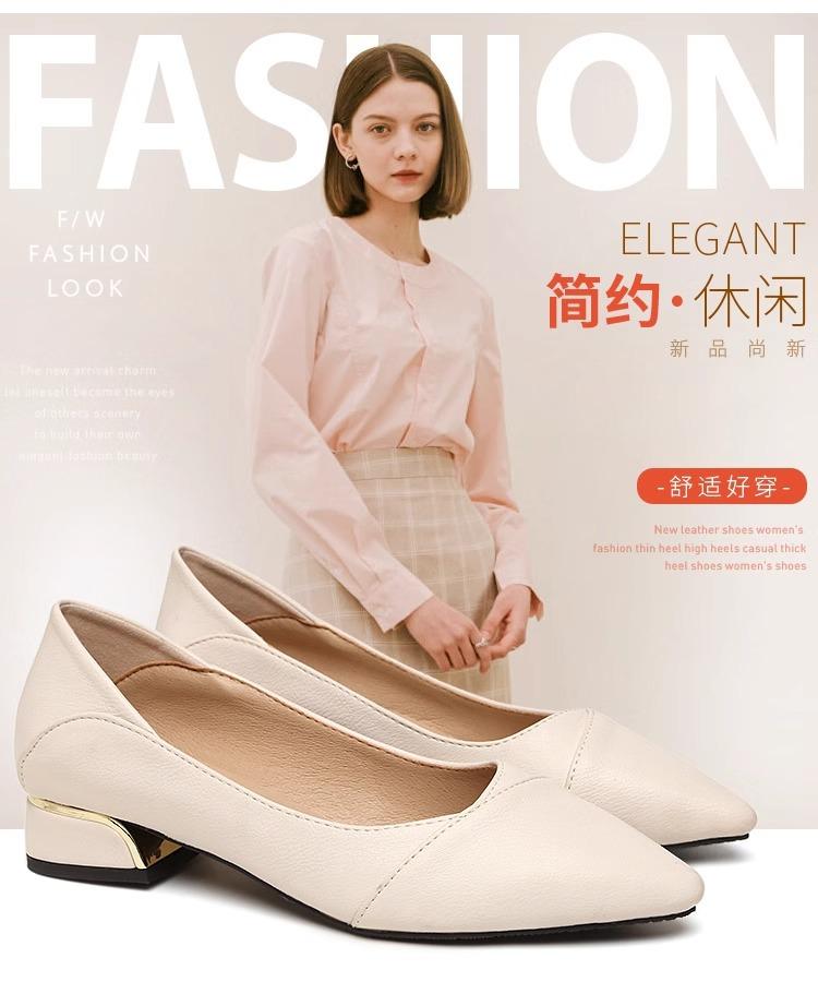 Модная женская обувь из мягкой кожи на плоской подошве, новая обувь 2025 года, женская обувь на мягкой подошве и среднем каблуке, женская обувь весна и осень, толстый каблук, универсальная l