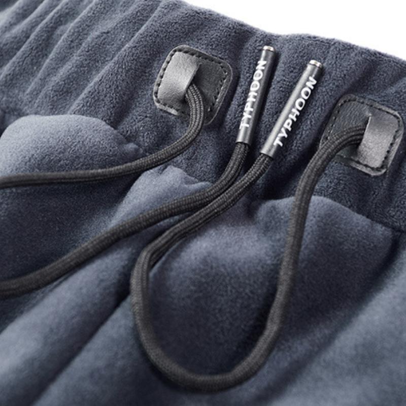 Мужской зимний комплект из флиса «Серебристая лиса»: Худи на флисовой подкладке и подходящий костюм, модная повседневная одежда