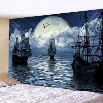 Морской гобелен Пиратский корабль настенный психоделический декоративный эстетический занавес для гостиной, спальни, общежития