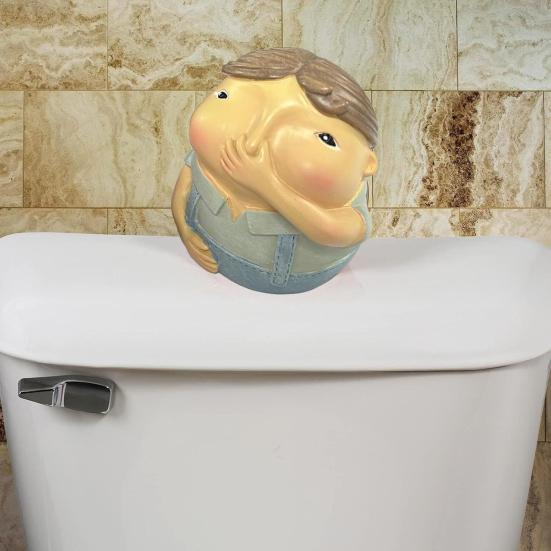 Украшение для ванной комнаты из смолы Мальчик Девочка держит нос фигурка смешные мультяшные фигурки