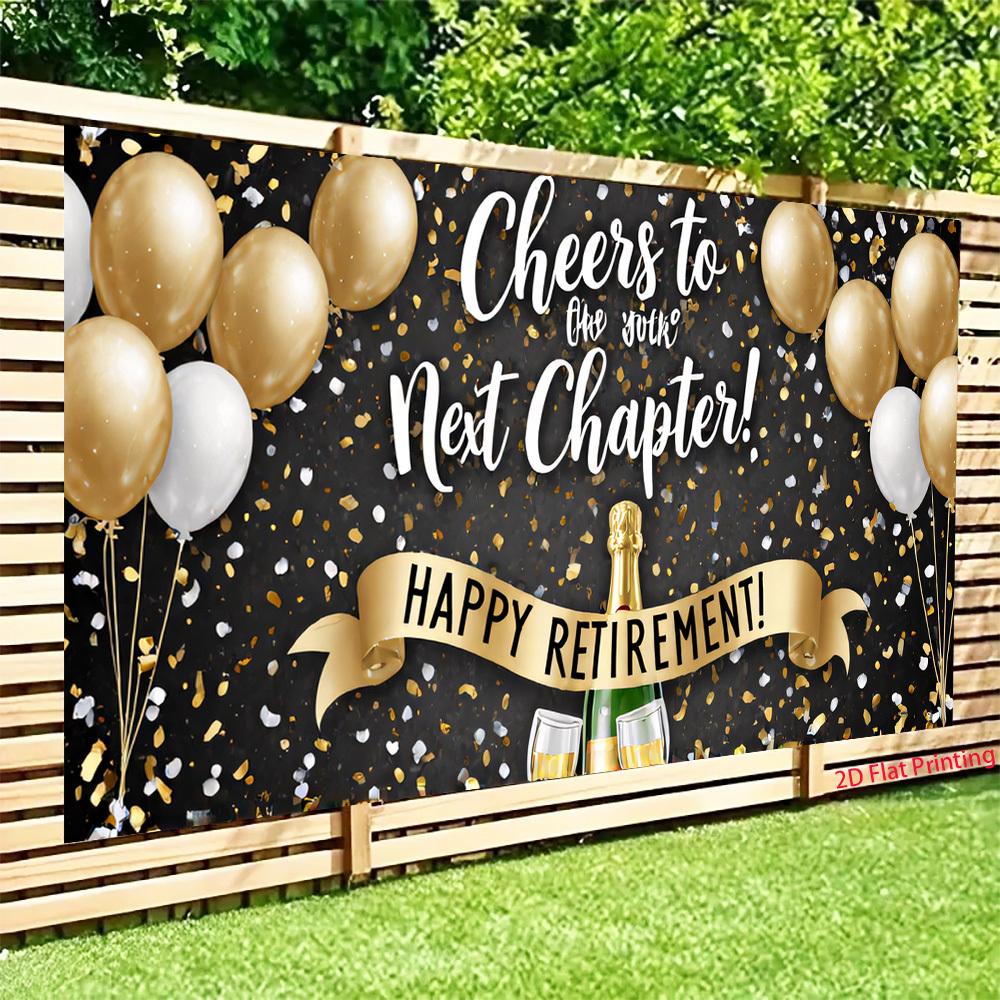 2D plane festive retirement celebration theme decoration multi-functional background fabric polyester fiber
