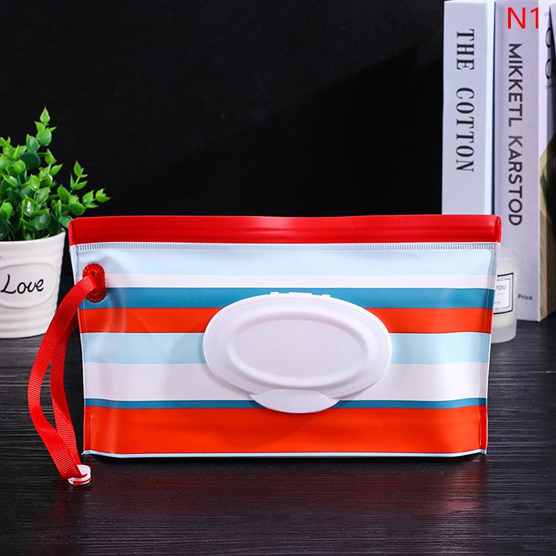 Чехол для влажных салфеток для малышей, портативный держатель для салфеток, откидная крышка, многоразовый многоразовый косметический чехол с защелкивающимся ремешком, полезная коробка для салфеток