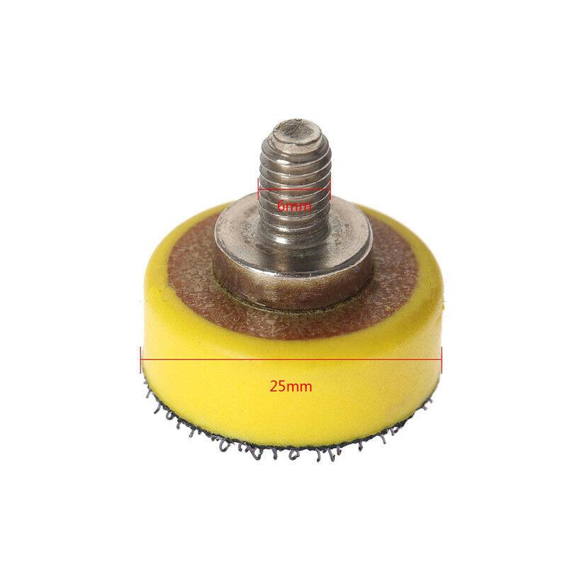 Набор из 60 шт. 1" 25 мм губчатых полировальных кругов для полировки. Полировальная машинка для автомобиля + 2 шт. опорные пластины для полировальных кругов M6. Подходит для электрической шлифовальной машины Dremel, роторного инструмента.