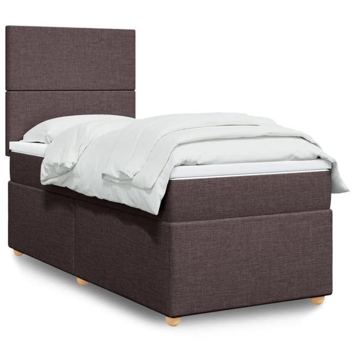 Maison Exclusive - Sommier à lattes de lit avec matelas Marron foncé 100x200 cm