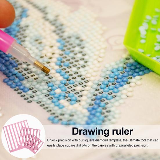 3 шт. Инструмент-линейка для рисования стразами Сделай сам Шаблон-квадрат для искусства стразами Инструмент для выравнивания Аксессуары-гиды для рисования стразами Подарок для энтузиастов