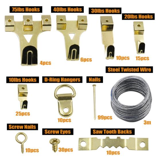 Профессиональный крючок для подвешивания картин, 220 шт., устойчивый, широкий спектр применения, аксессуары, пилообразная вешалка, домашний декор