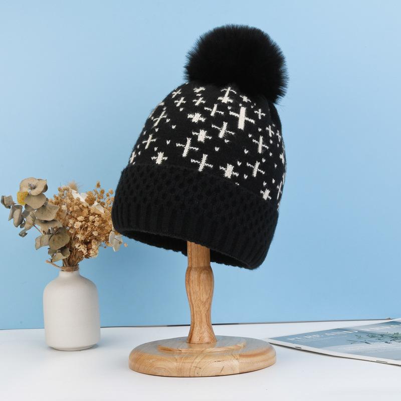 Women S Sweet Knit Hat Winter Warm Windproof Beanie Cap