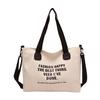 Tote Bag Female Student Large Capacity Canvas Bag Letter Simple Shoulder Messenger Bag Female
