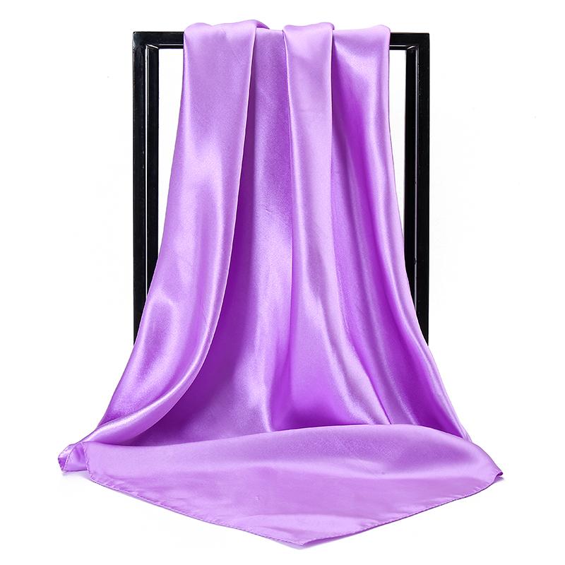 90*90CM Headwrap Muslim Satin Silk Square Scarf Muslim Hijab Women Underscarf Fashion Casual Look Plain Color Tudung Bawl Turban