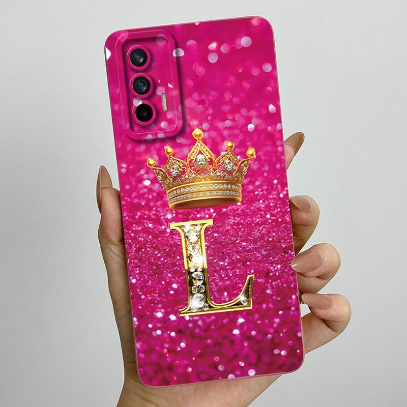 Для Realme GT Neo Flash / Neo 2T / Q3 Pro 5G Модный Чехол для Телефона с Первоначальной Буквой для Пары Мягкий Силикон ТПУ Защитный Чехол для Камеры