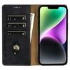 For iPhone 14 Phone Wallet Case PU Leather Folding Stand Cover