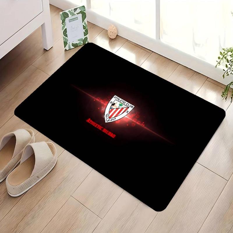 Athletic Club Bilbao Rectangular Doormat Red White Stripes Football Logo Non Slip Floor Mat Soccer Fan Entrance Home Decor