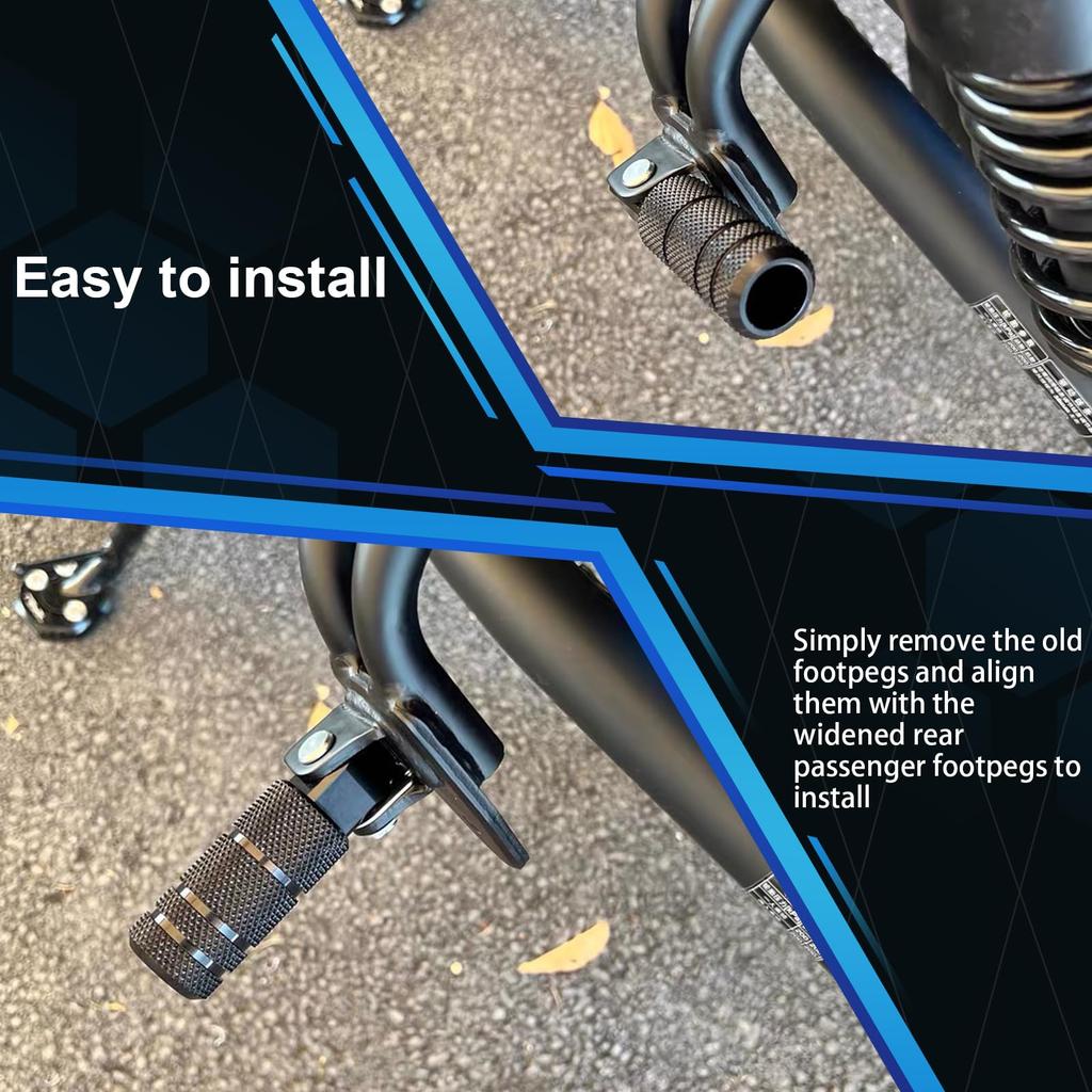 GFARDMOTO Motorcycle Foot Rest Pedals Passenger Foot Pegs CNC Aluminum Anti Skid Rear Set