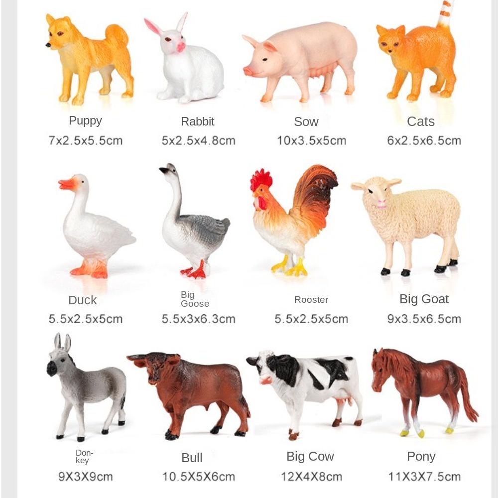 Poultry Animal Action Figures Mini Lifelike Animal Figurines Farm Animal Model Toy Collection