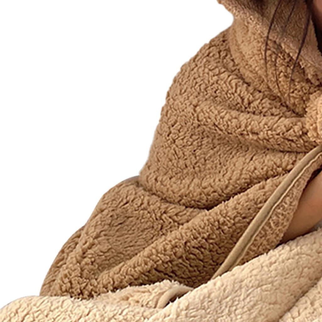 Зимний плед-накидка с капюшоном, толстый, мягкий, плюшевый, теплый, носимый плед для детей и взрослых