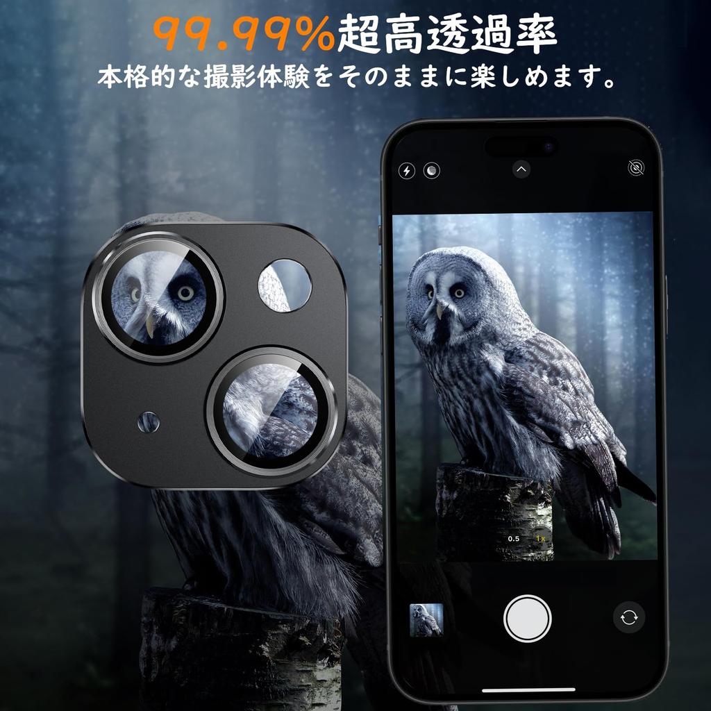 Camera Film for iPhone 15 Plus Camera Protection Aluminum Alloy Tempered Glass iPhone Camera Cover Scratch Resistant Shockproof Overexposure
