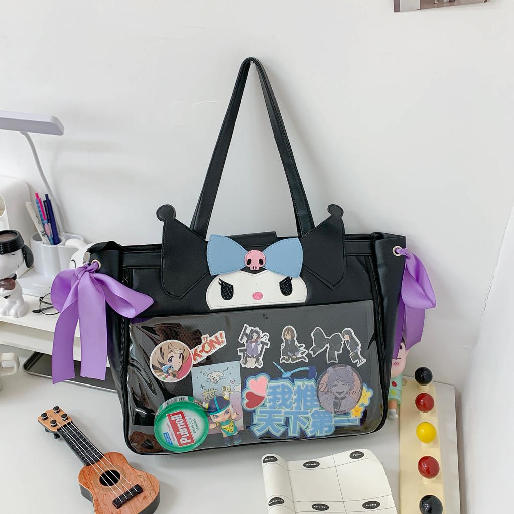 Сумка большой вместимости милая повседневная сумка-тоут для поездок на работу девичье сердечко плечевая портативная мультяшная сумка с кроликом